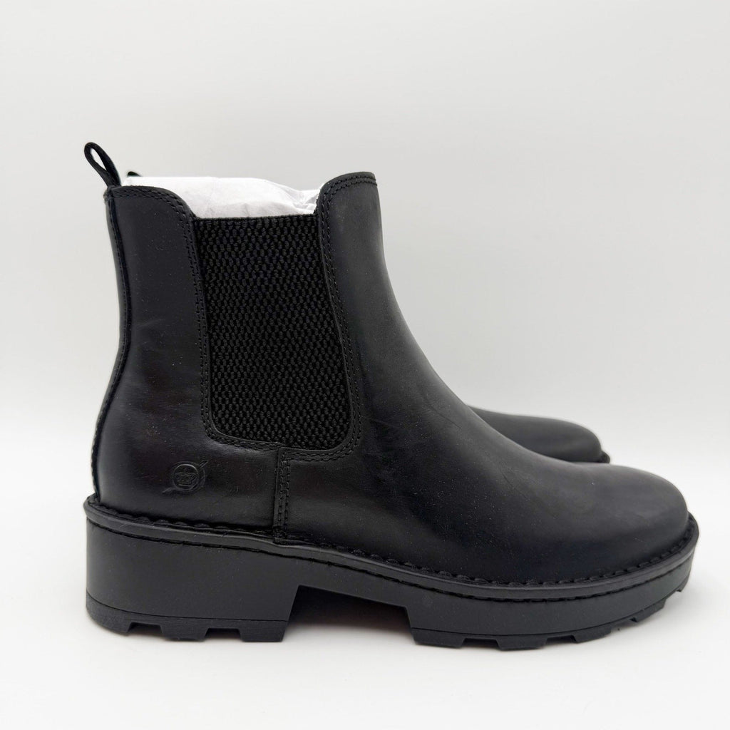BORN Womens Verona Chelsea Ankle Boots Size 6.5 M EU 37 Black Leather NIB