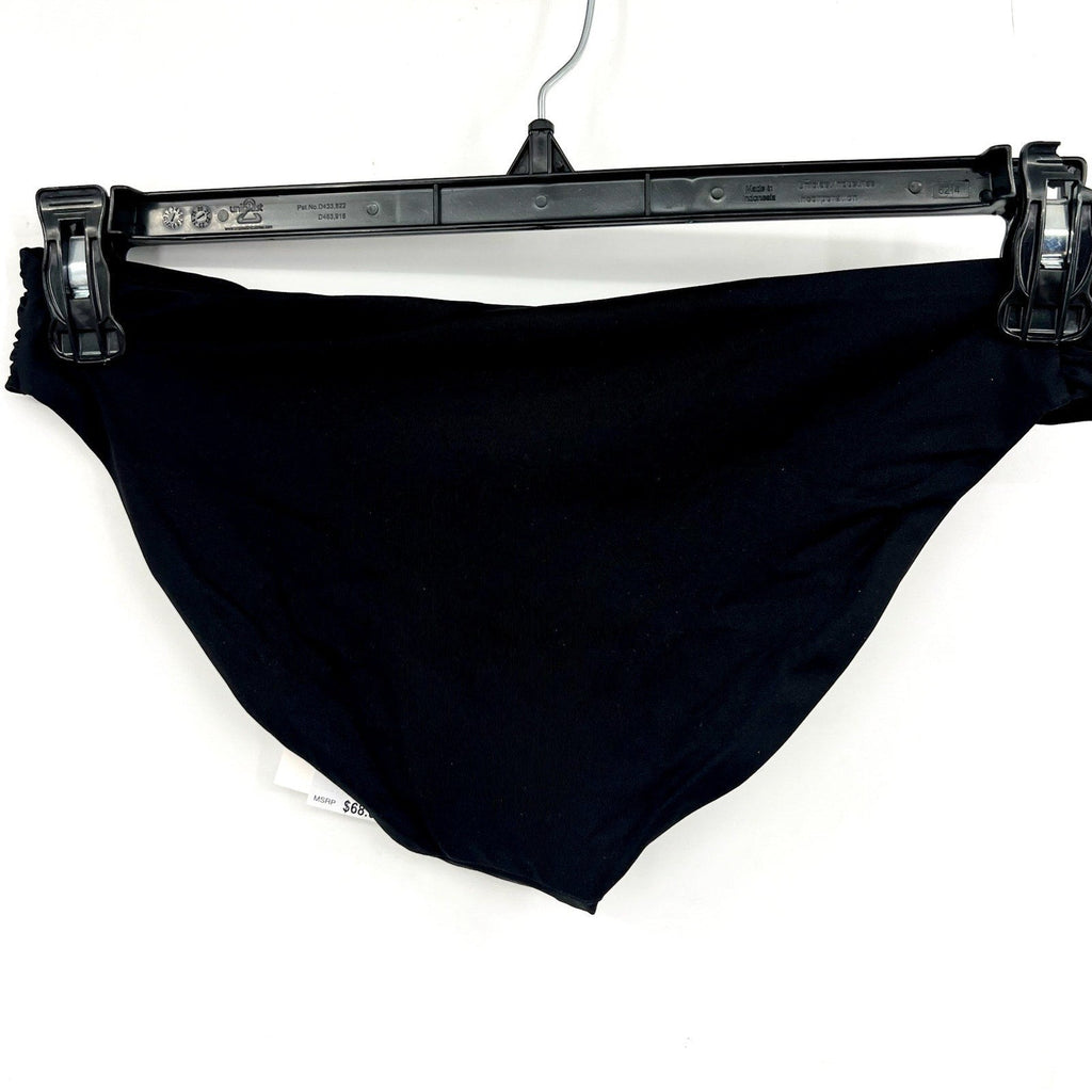 BECCA Women's Muse Side Ruched Bikini Bottoms Small Black Hipster NWT