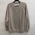 Aerie Beige Fleece Lined Long Sleeve Pullover Small