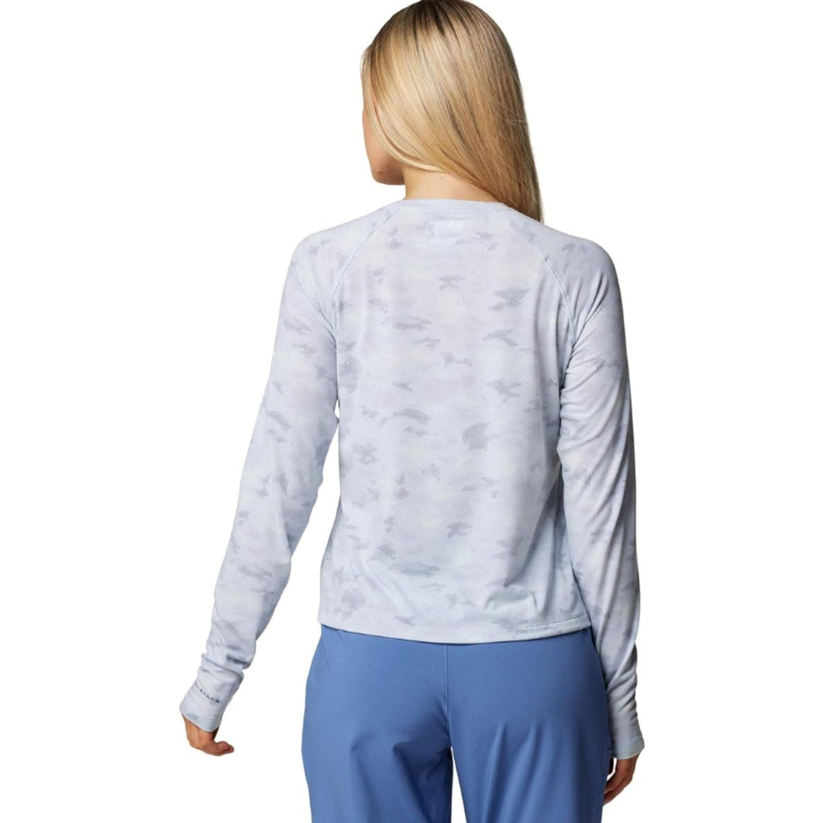 COLUMBIA PFG Womens Uncharted Knit Long Sleeve Tee XS Cirrus Grey Waters NWT