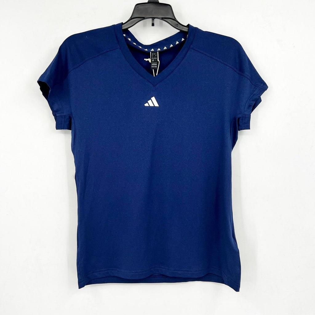 ADIDAS Women's Train Essentials V-Neck Tee Medium Dark Blue Short Sleeve NWT