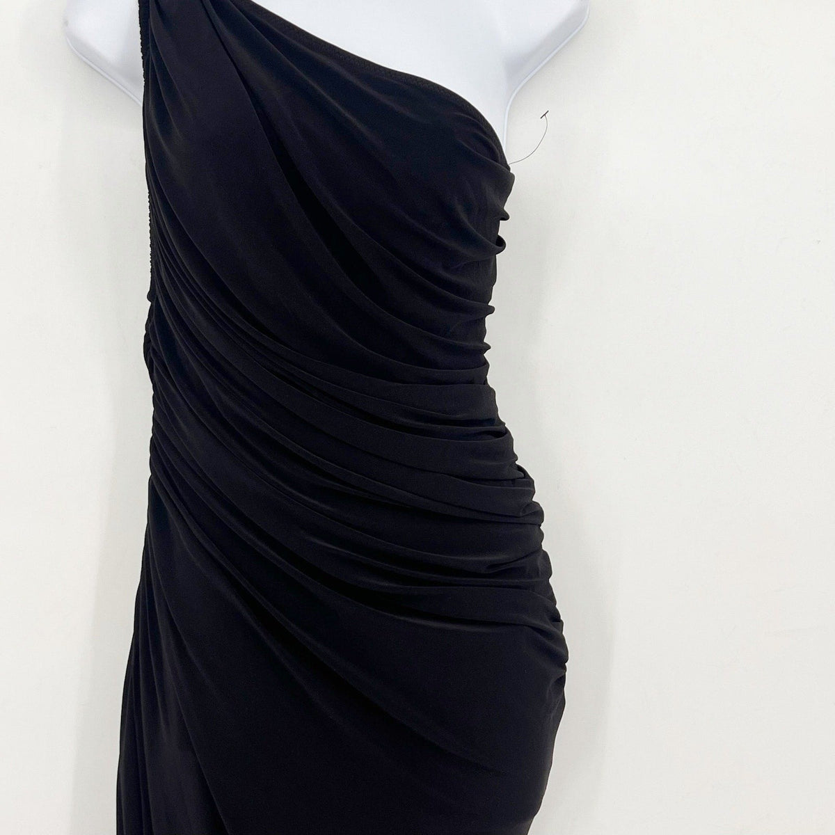 NORMA KAMALI Women's One Shoulder Diana Gown Large Black Asymmetric NWOT