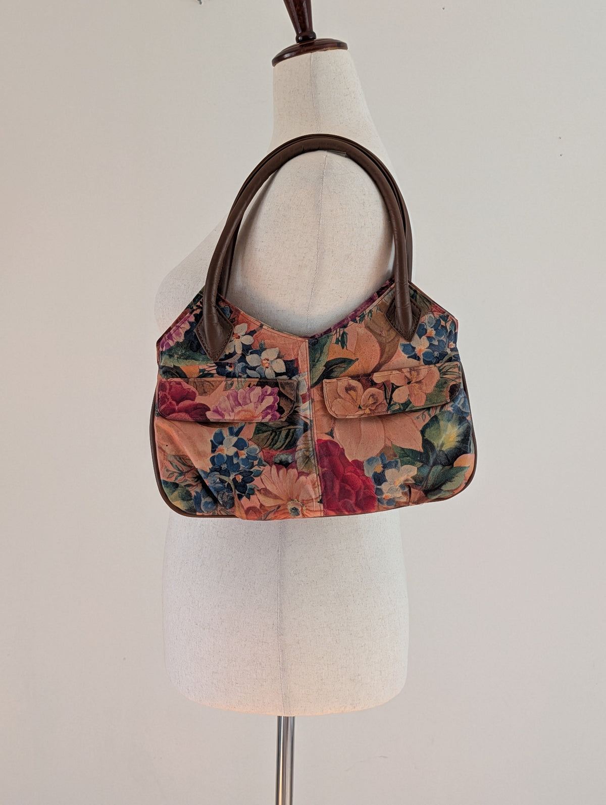 Ana Perico Argentina Genuine Leather Floral Shoulder Bag