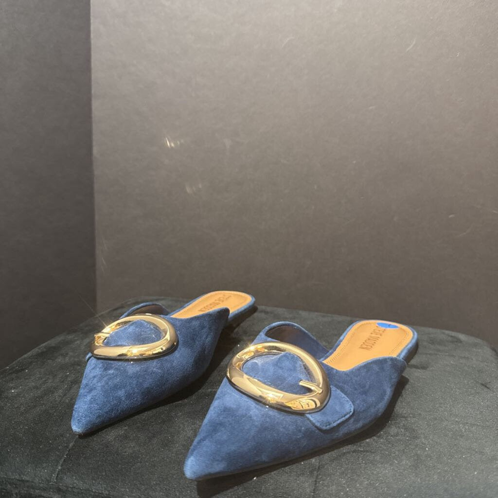 Steve Madden Suede Oval Bickle Flat Mule SHOES 7