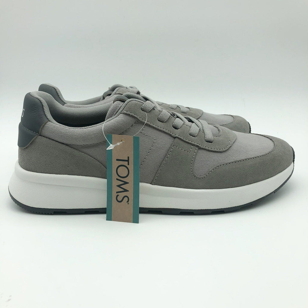 Toms Mens TRVL LITE Retro Runner Sneakers Size 9 Drizzle Grey Suede Twill NIB