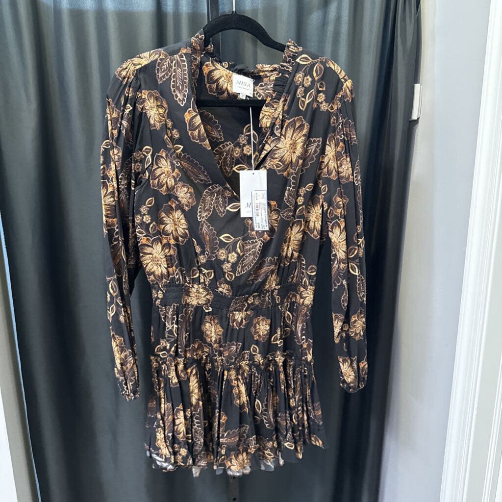 MISA NWT Cotton LS Floral DRESSES M