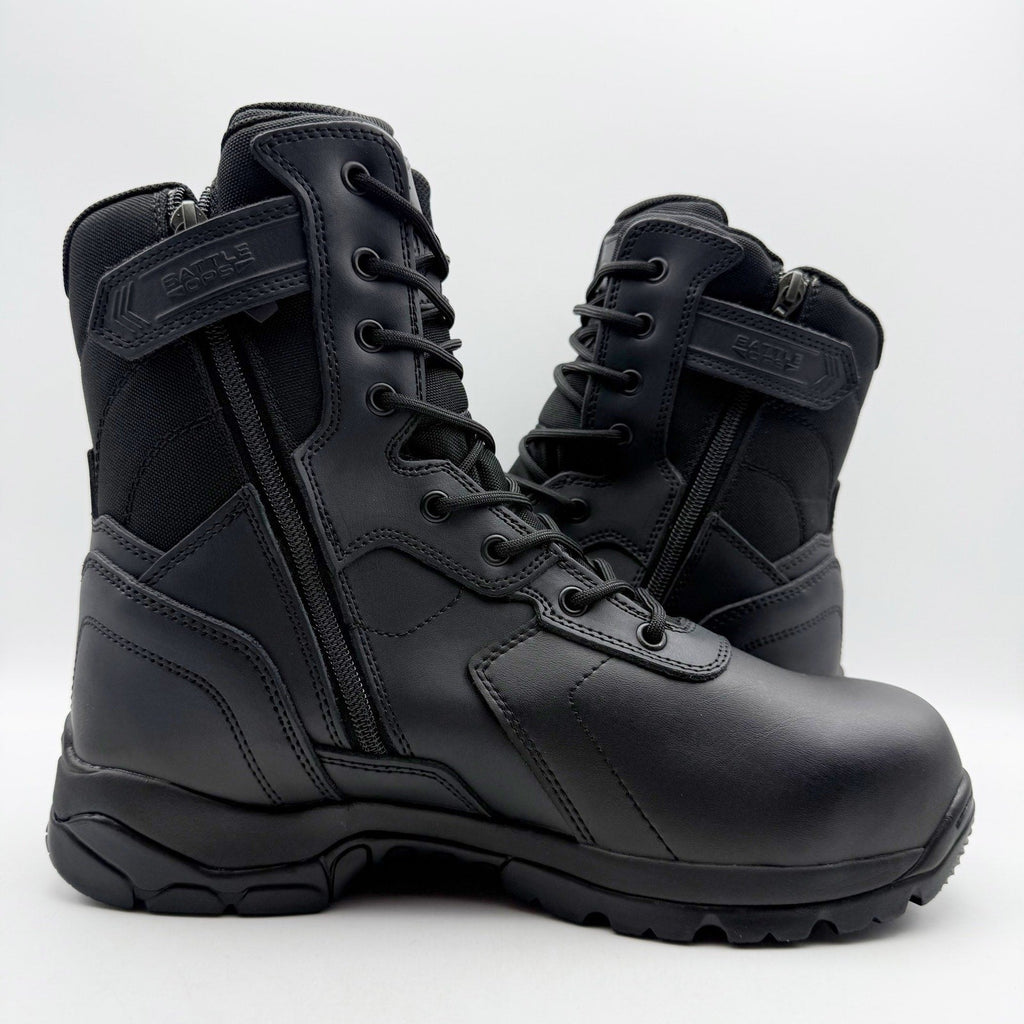 Battle Ops Mens 8” CT Tactical Duty Boot Size 9 Black Leather Waterproof NIB
