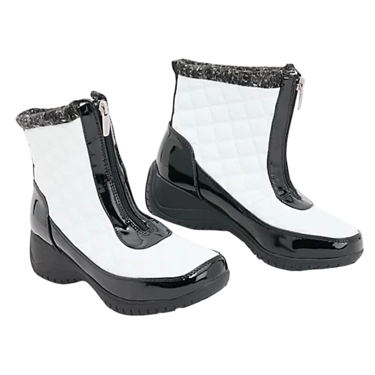 Khombu Womens Megan Snow Boots Size 8.5 Wide White Black Waterproof NIB