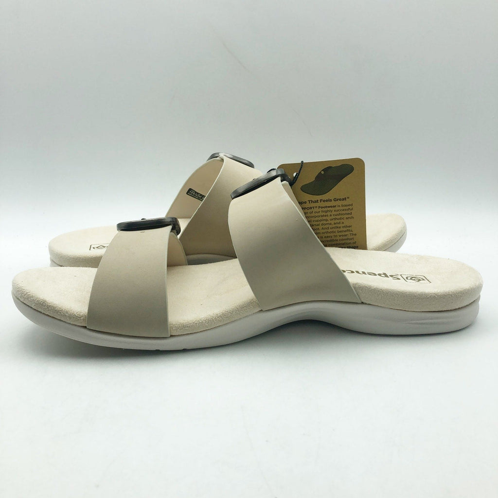 Spenco Womens Vista Slip On Sandals US 9 WIDE Grey Morn Leather APMA NIB