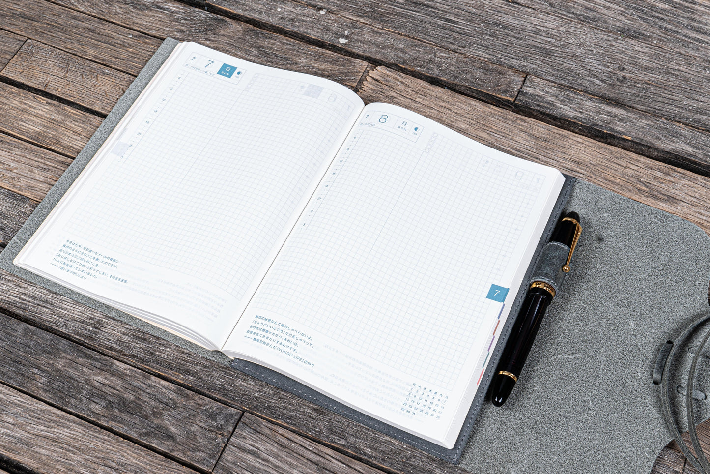 Refillable Leather Wrap Journal / Planner Cover - Crazy Horse Smoky