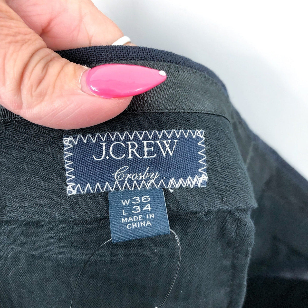 J.CREW Mens Crosby Classic-Fit Suit Pants 36x34 Navy Blue Italian Wool BM135 NWT