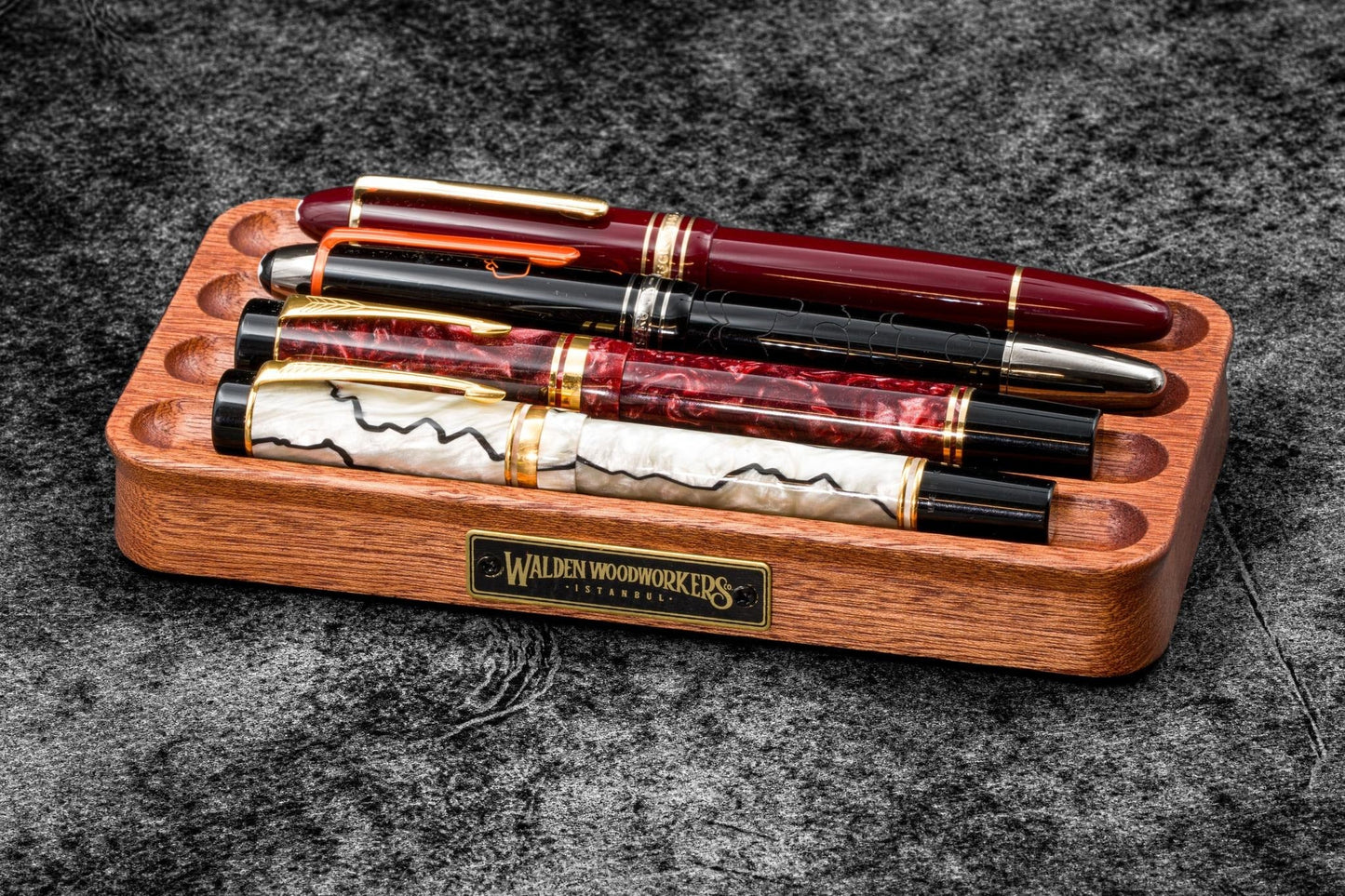 The Pen Station - Wooden Fountain Pen Stand - Mahogany