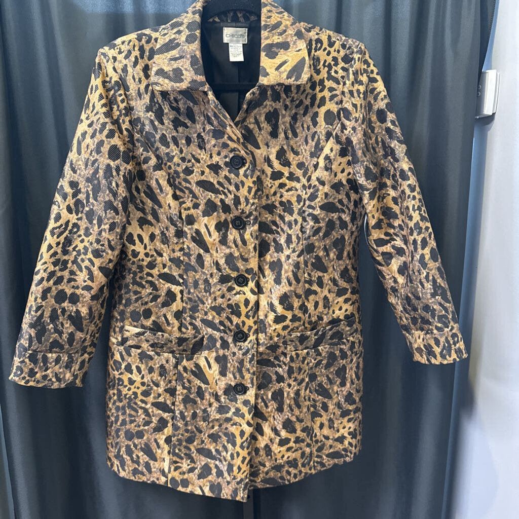 Chicos Cheetah Metallic 3/4 JACKETS 1