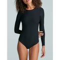 COMMANDO Women's Butter Long Sleeve Crewneck Bodysuit Medium Black NWT