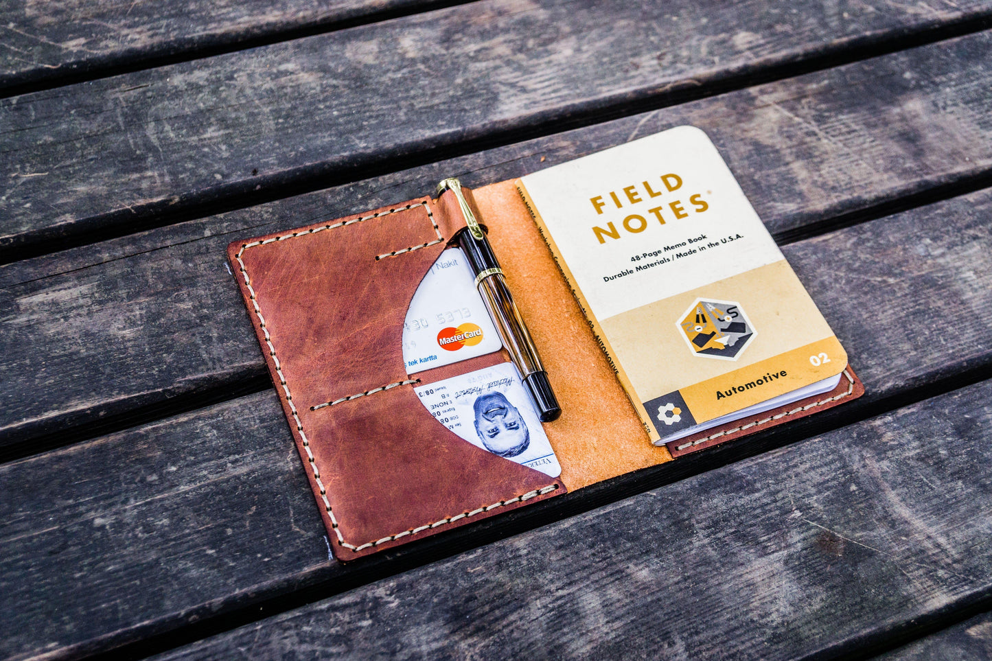 No.44 Personalized Leather Field Notes Cover - Crazy Horse Tan