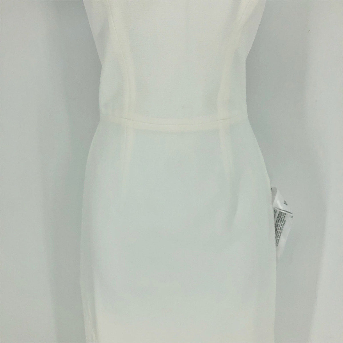 DRESS THE POPULATION Rory Midi Sheath Dress XS Off White Fringe Hem NWT