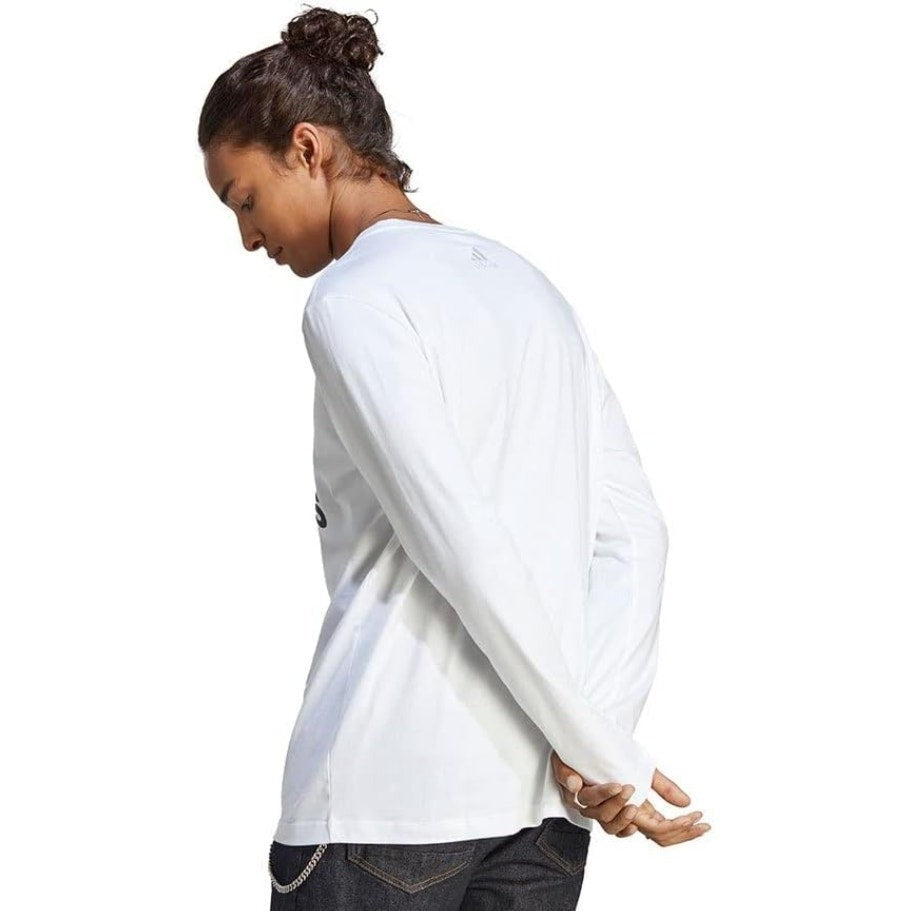 ADIDAS Men's Big Logo Single Jersey Shirt XL White Long Sleeve NWT