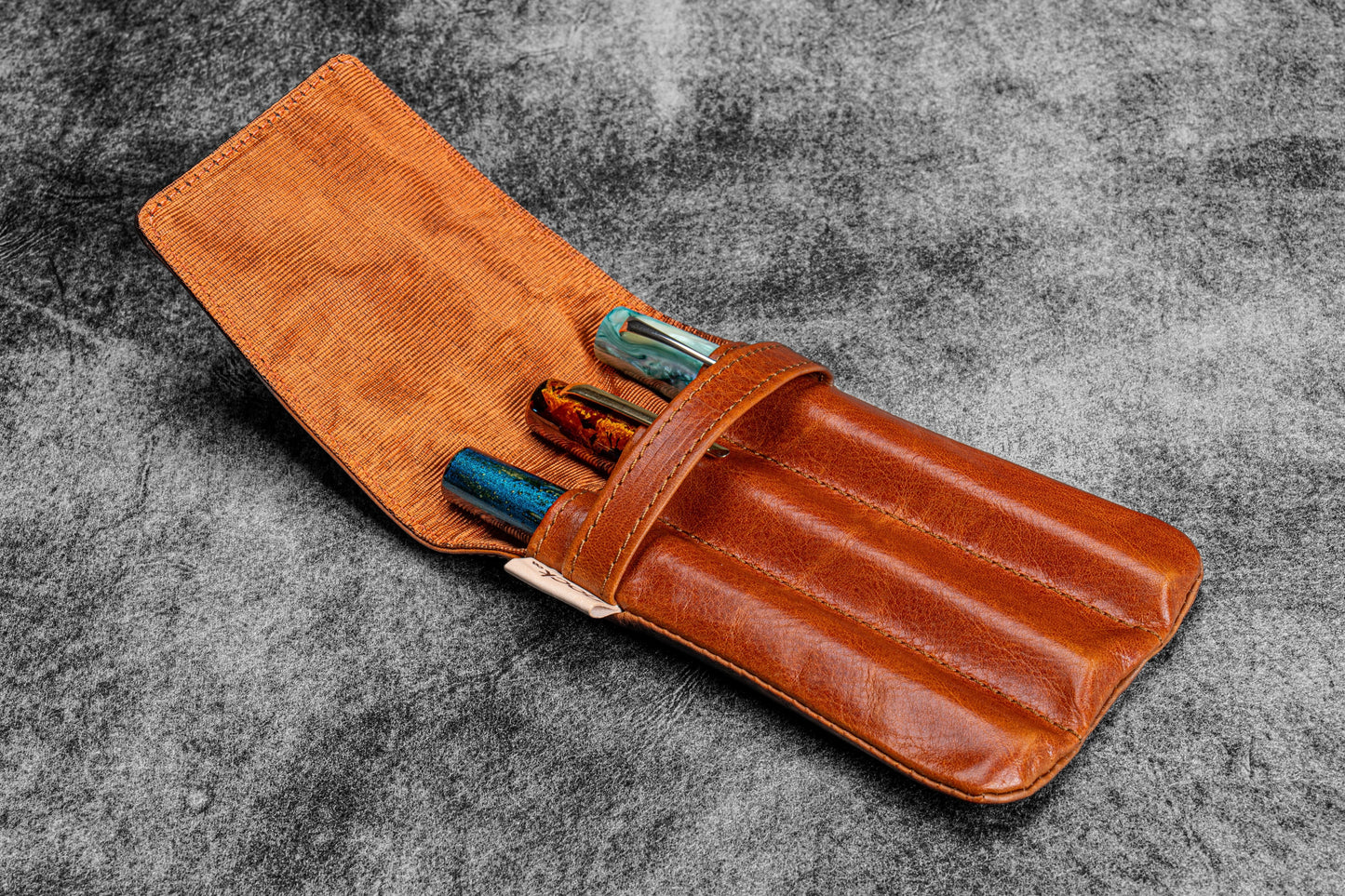 Legacy Collection Galen X Nock Co Leather Lookout Pen Case - Deep Cognac