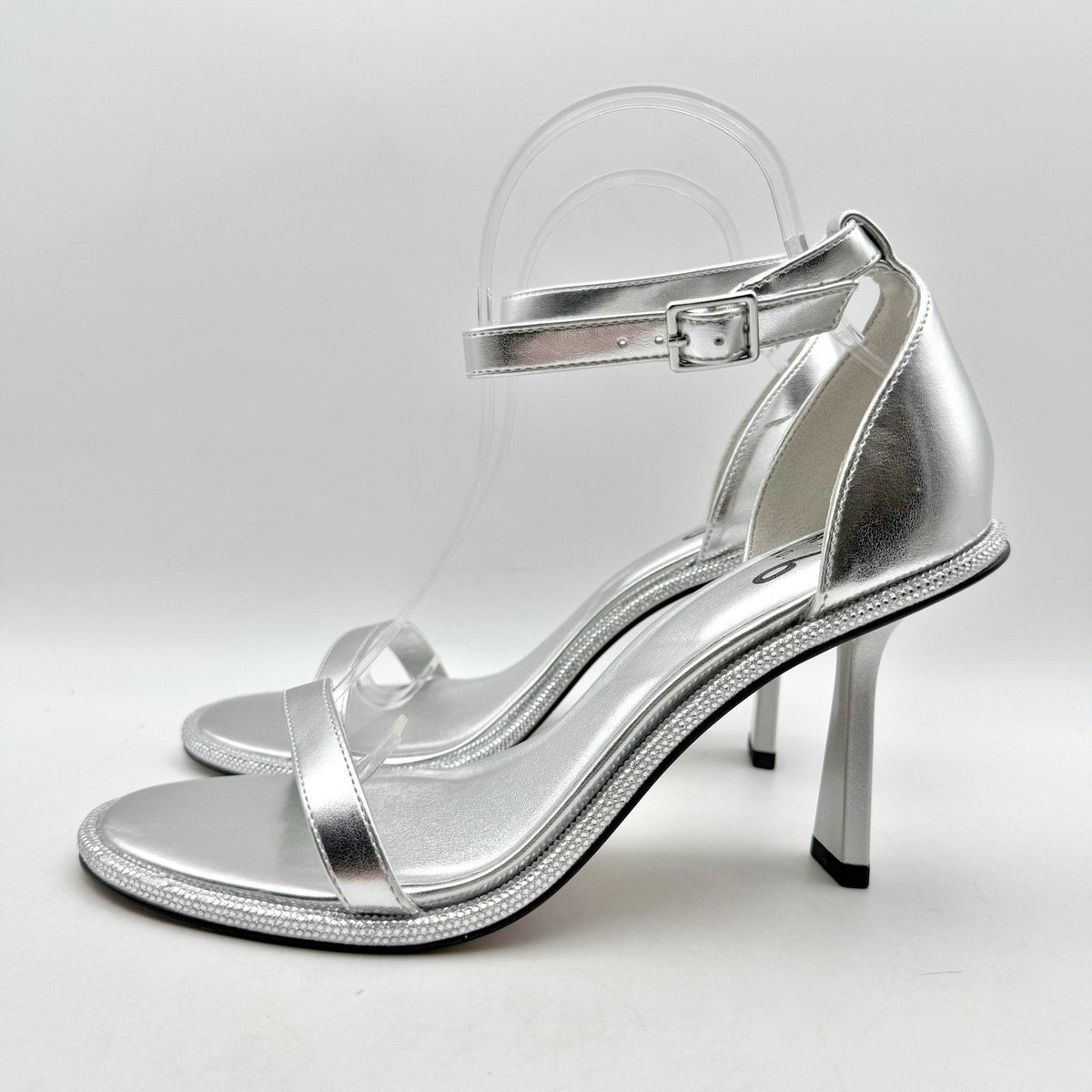 Mix No. 6 Womens Boniti Heeled Sandals Size 8.5 Wide EU 38.5 Silver NWOB