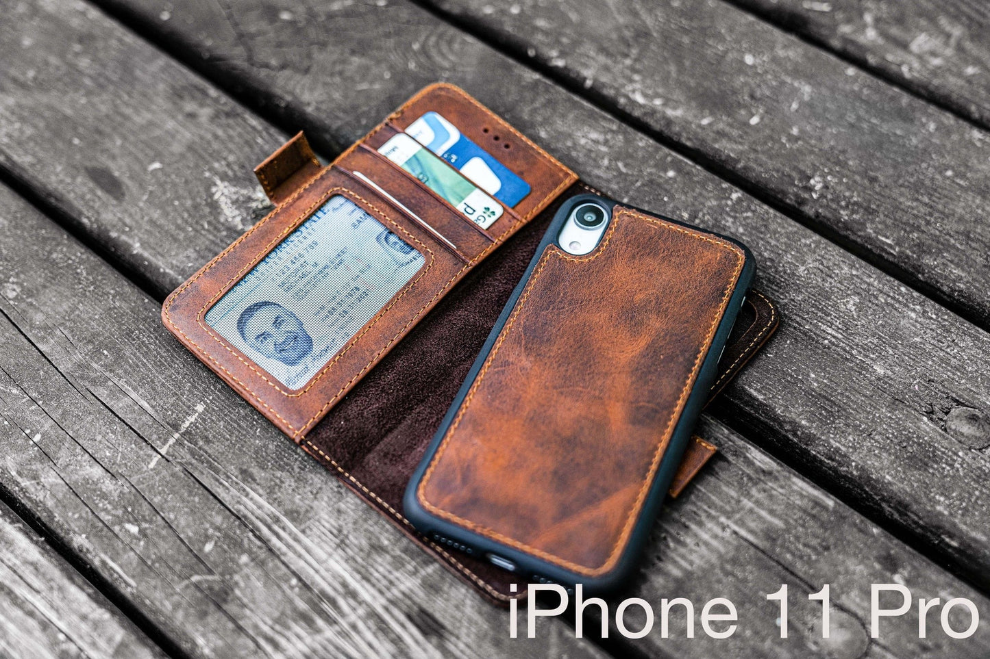 Detachable iPhone 11 Pro Leather Wallet Case