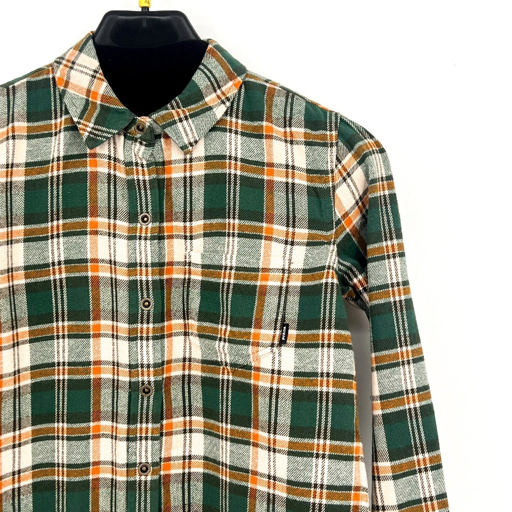 PRANA Women's Golden Canyon Flannel Shirt Small Soft Pine Green Plaid NWT
