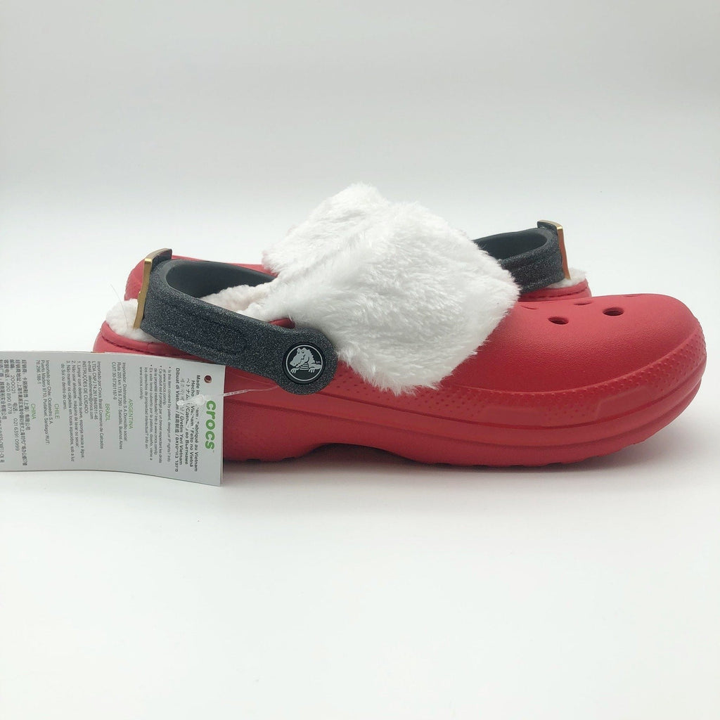 Crocs Unisex Santa Classic Clogs Womens 8 Mens 6 Festive Red White Black NWT