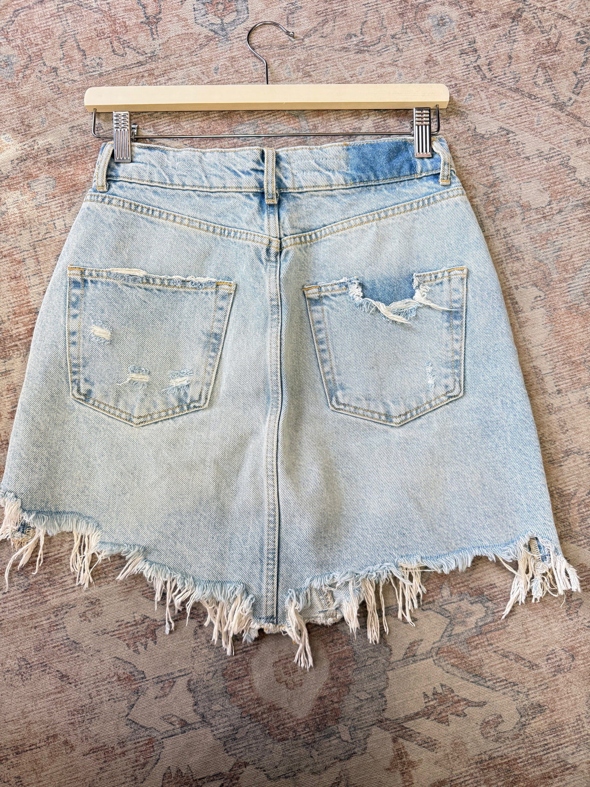 Anthropologie Pilcro Frayed Denim Mini Skirt (4)