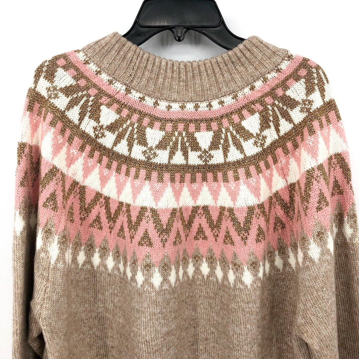 TOMMY HILFIGER Half Snowflake Pullover Sweater 2X Beige Fairisle NWT