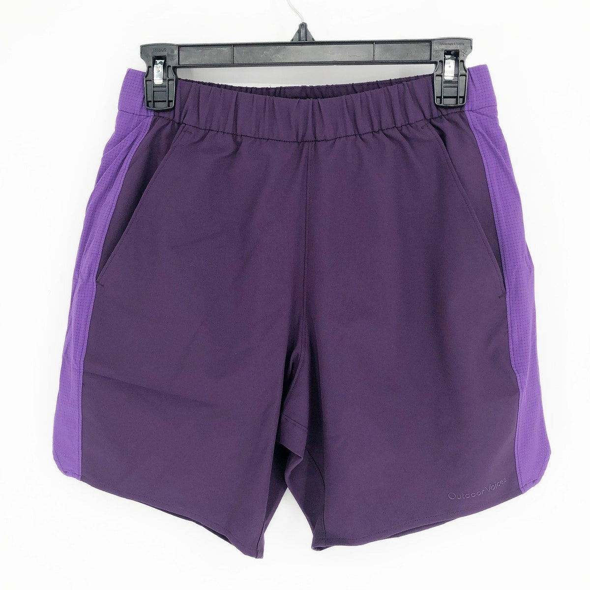 OUTDOOR VOICES Mens High Stride 7" Shorts XS Acai Purple Lightweight Pockets NWT