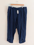 NWT J.Jill Navy European Flax 100% Linen Pants - 2X