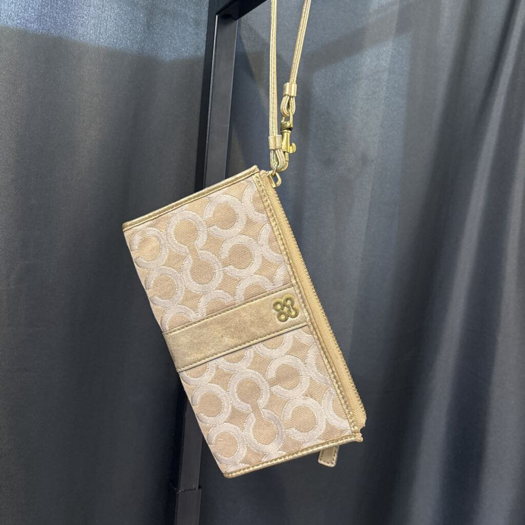 Coach Canvas/Metallic Wristlet ACCESSORIES XS