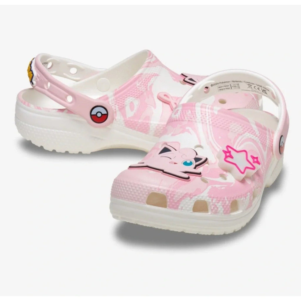 Crocs Classic Pokemon Jigglypuff Clogs Mens 12 EU 46-47 Pink White NIB