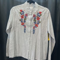 Velvet LS Cotton Embroidered Stripe TOPS S