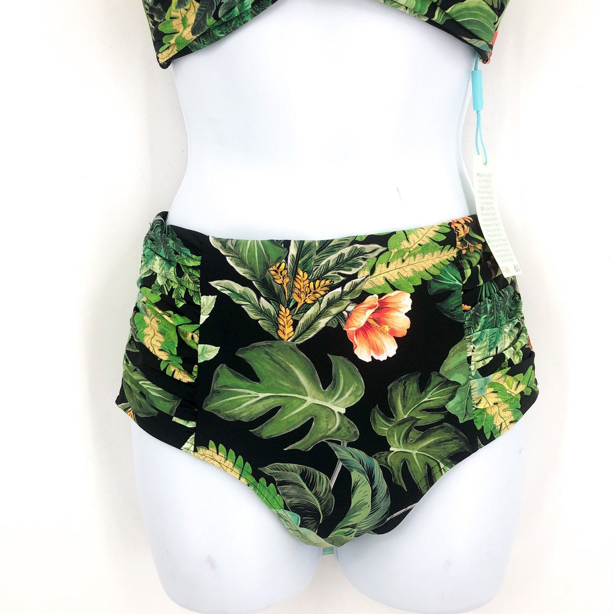 SEA LEVEL SWIM Lotus Cross Front Multi-fit Bikini Set Size 6 Black Green NWT