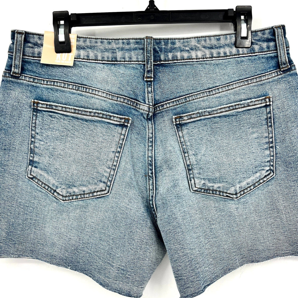 KUT FROM THE KLOTH Taylor Denim Shorts Size 8 Freedom Blue High Waist CutOff NWT