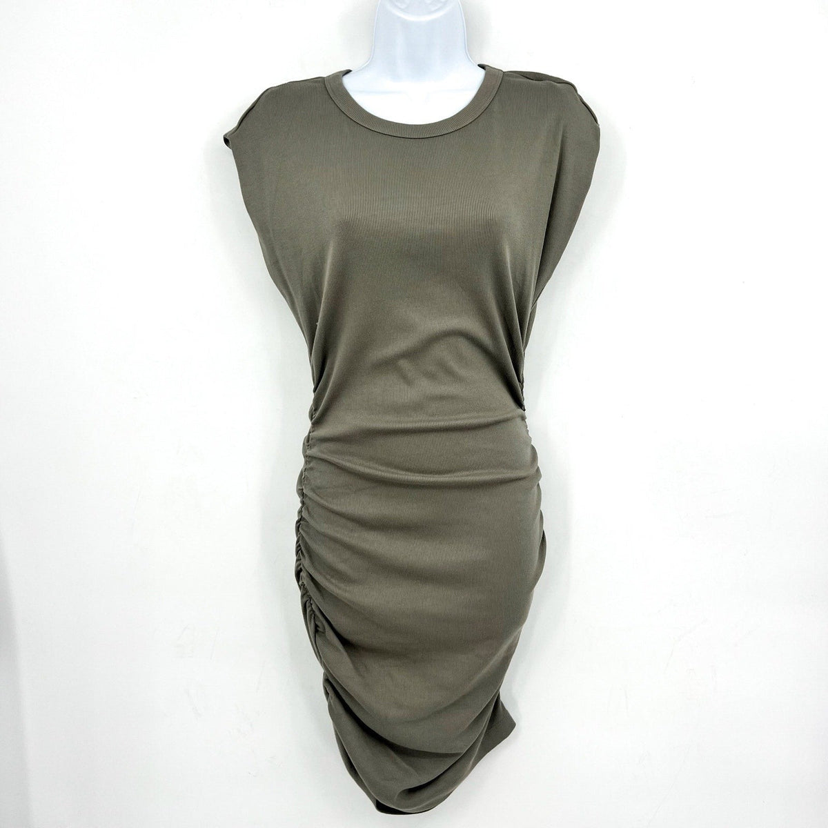 MICHAEL STARS Womens Ricci Tee Dress Small Olive Green Short Sleeve NWT