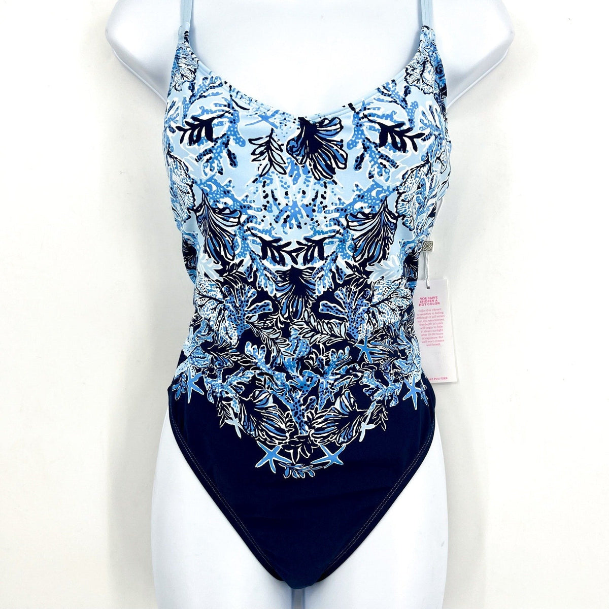 LILLY PULITZER Klynn One-Piece Swimsuit US 10 Bonaire Blue Just a Little Koi NWT