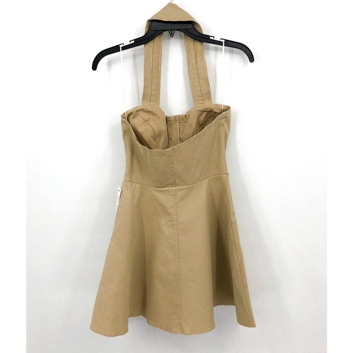 BARDOT Womens Lee Halter Utility Dress Beige MEDIUM US 6