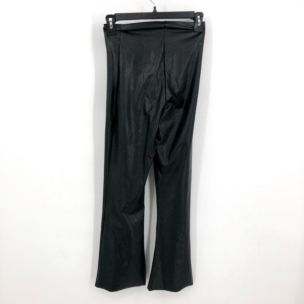 COMMANDO Women's Faux Leather Cropped Flare Leggings Medium Black Stretch NWT