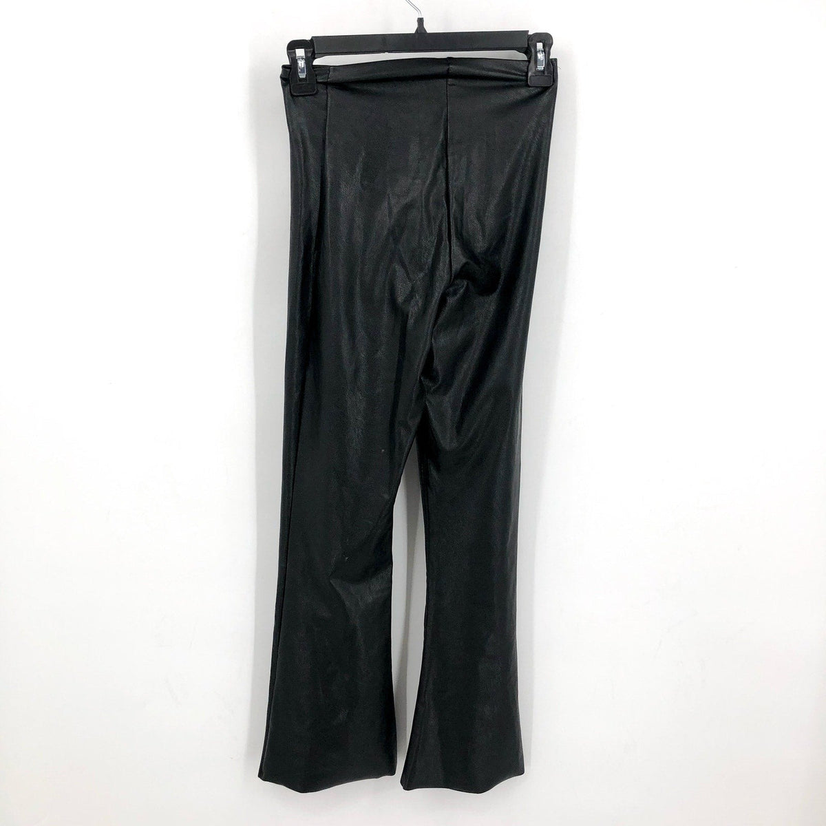 COMMANDO Women's Faux Leather Cropped Flare Leggings Medium Black Stretch NWT