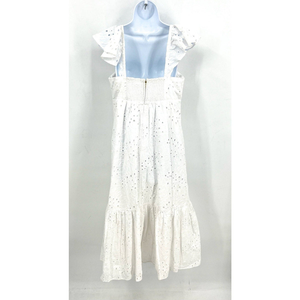 LILLY PULITZER Lantana Eyelet Midi Dress Size 10 Resort White Flutter Sleeve NWT