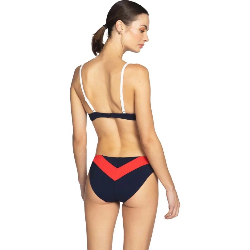 ROBIN PICCONE Women's Babe Bikini Medium Navy Blue Red Top & Bottom Combo NWT