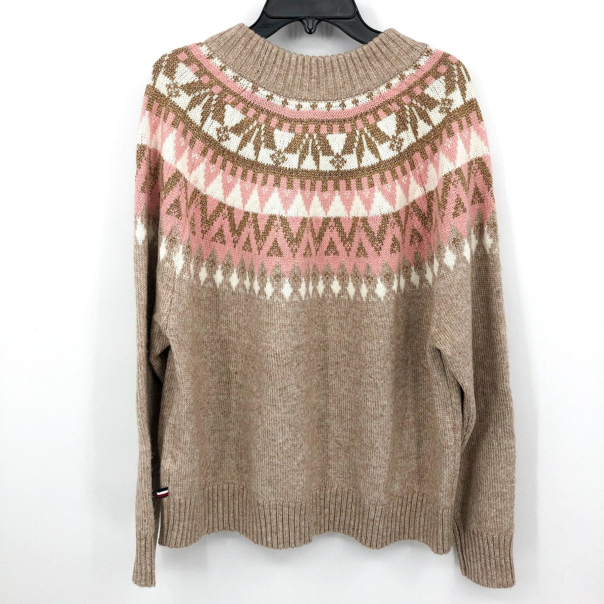 TOMMY HILFIGER Half Snowflake Pullover Sweater 2X Beige Fairisle NWT