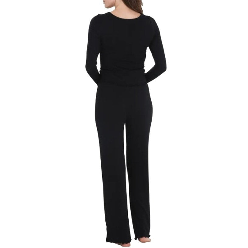 HONEYDEW Women's Dreamland Lounge Rib Pajamas Set Small Black NWT