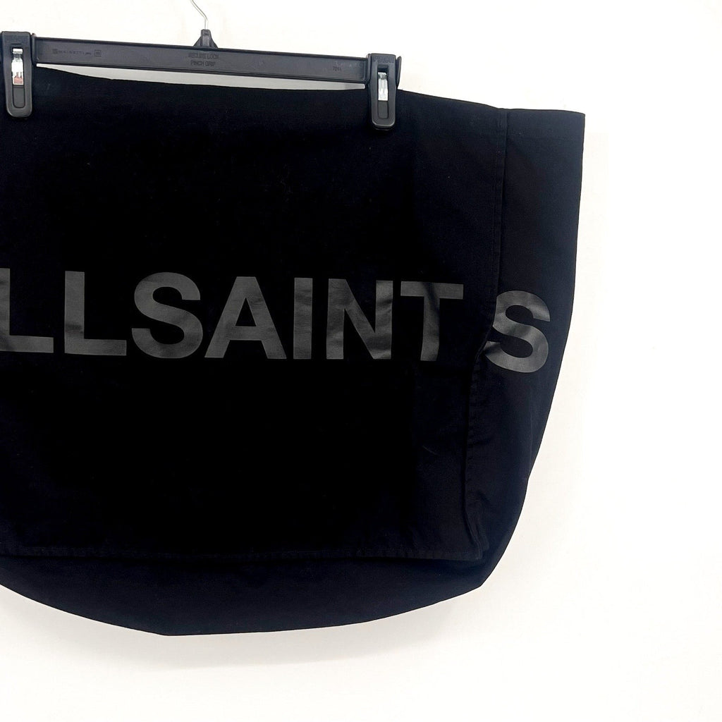 ALLSAINTS Unisex Large Biggy Tote One Size Black Logo 100% Cotton NWT