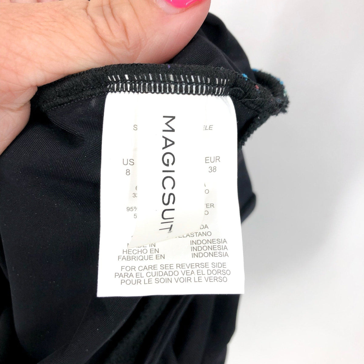MAGICSUIT Lisa One Piece Swimsuit Size 8 Blue Black Social Butterfly NWT