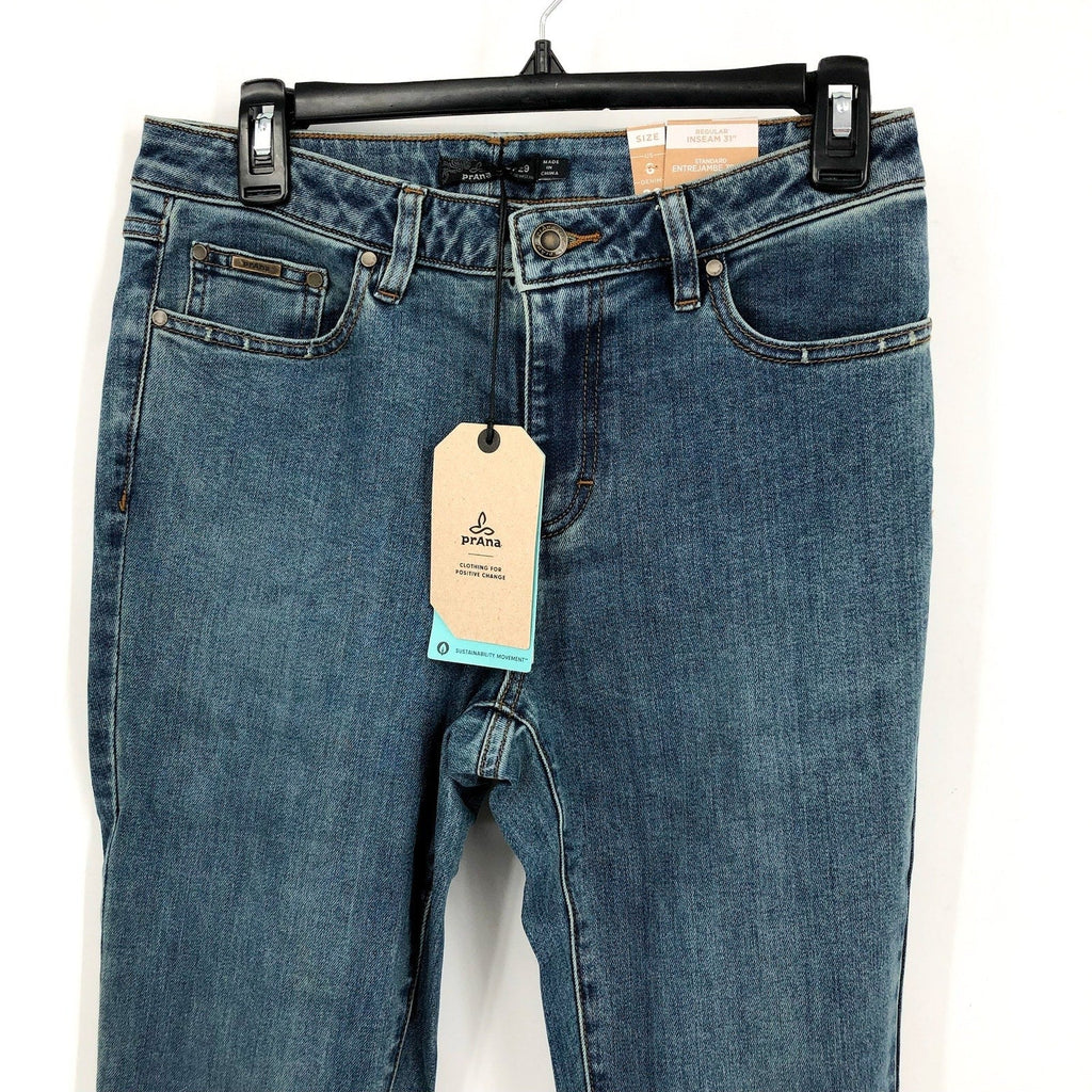 PRANA Women's Sienna Skinny Jeans 29x31 US 8 True Blue Stretch Denim NWT