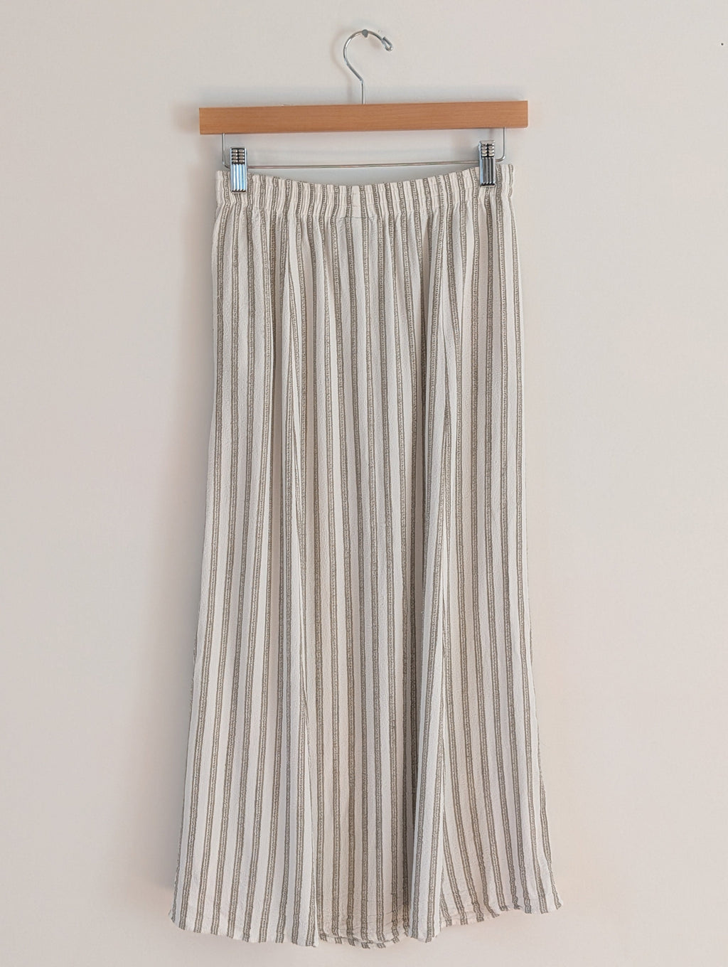 Vintage Cynthia Max Relax Striped Button-Slit Maxi Skirt - S