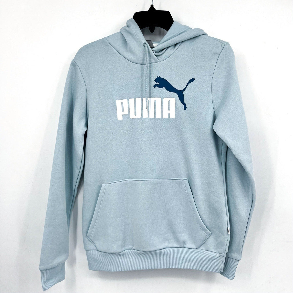 PUMA Womens Essentials Big Logo Hoodie Small Blue Frosted Dew Sweatshirt NWT