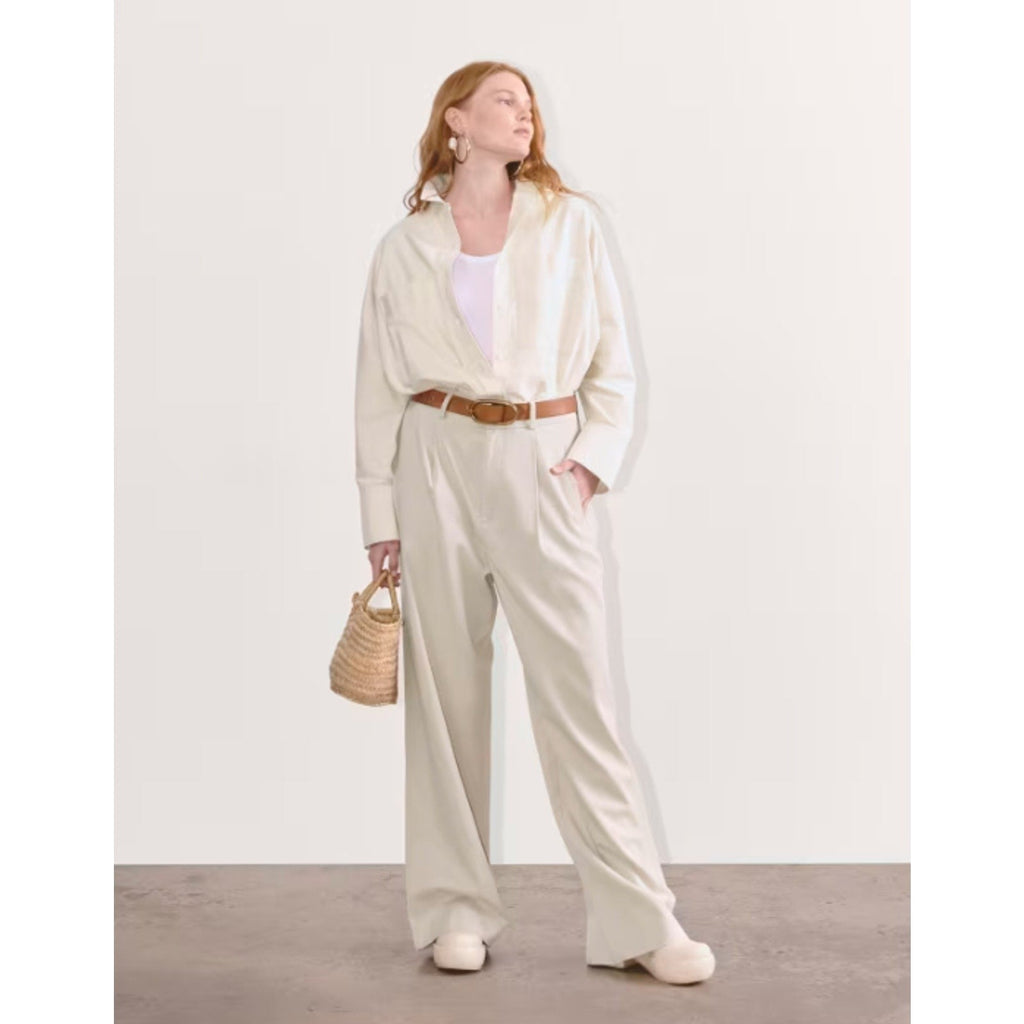 EVERLANE Women's Way High Drape Pants Size 12S Khaki 29" Inseam Sandstone NWT